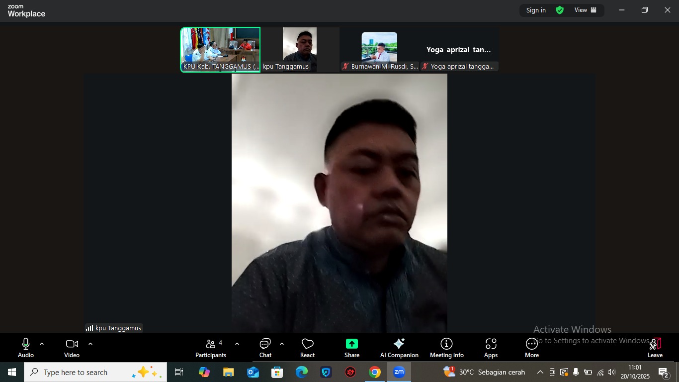 Kegiatan Pleno Mingguan di KPU Kab Tanggamus , Senin 20 Oktober 2025