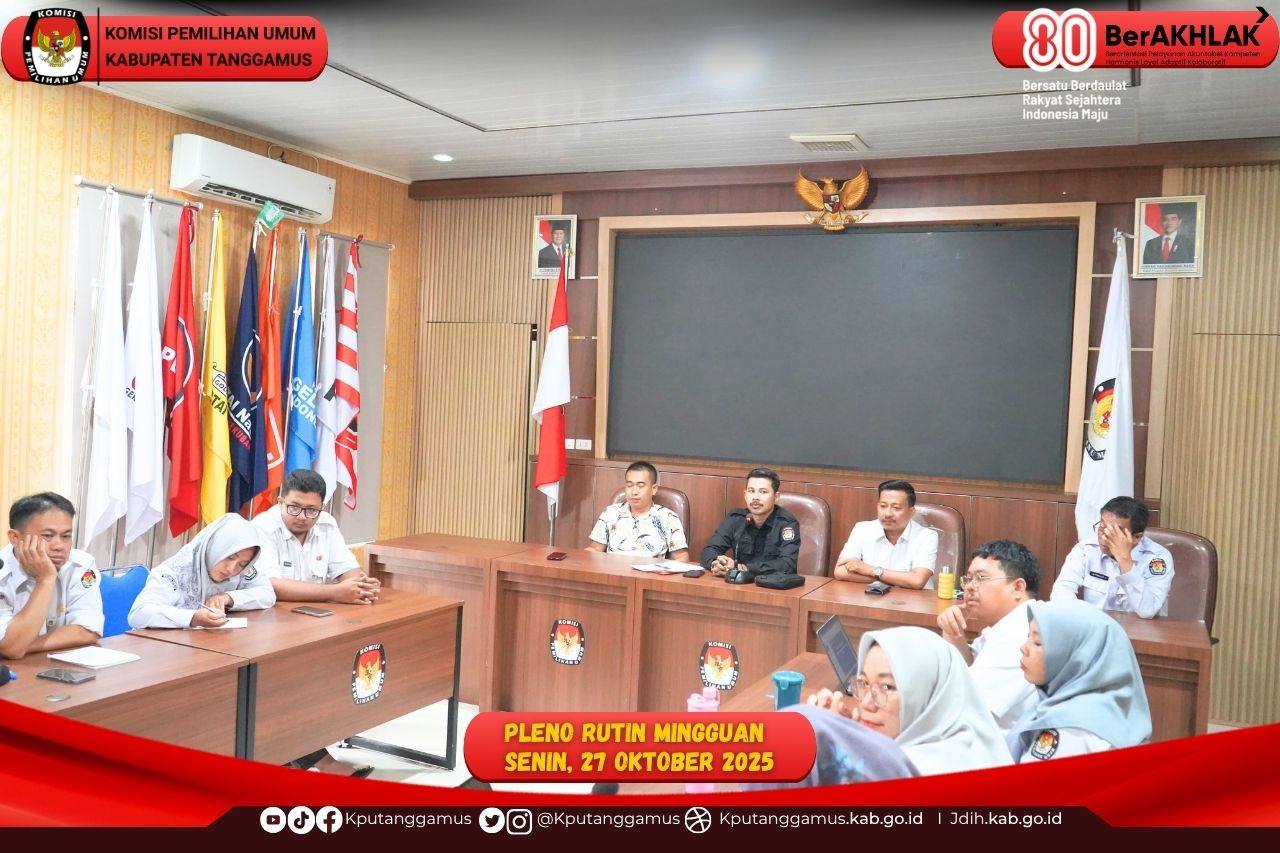 KPU Kabupaten Tanggamus melaksanakan Rapat Pleno Rutin Mingguan