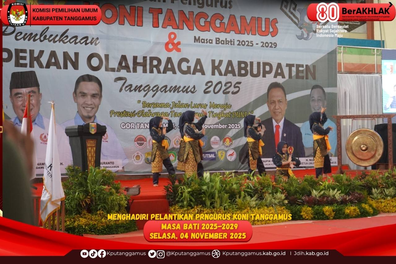 Ketua KPU Tanggamus menghadiri  pelantikan  Komite Olahraga Nasional Indonesia (KONI) Tanggamus