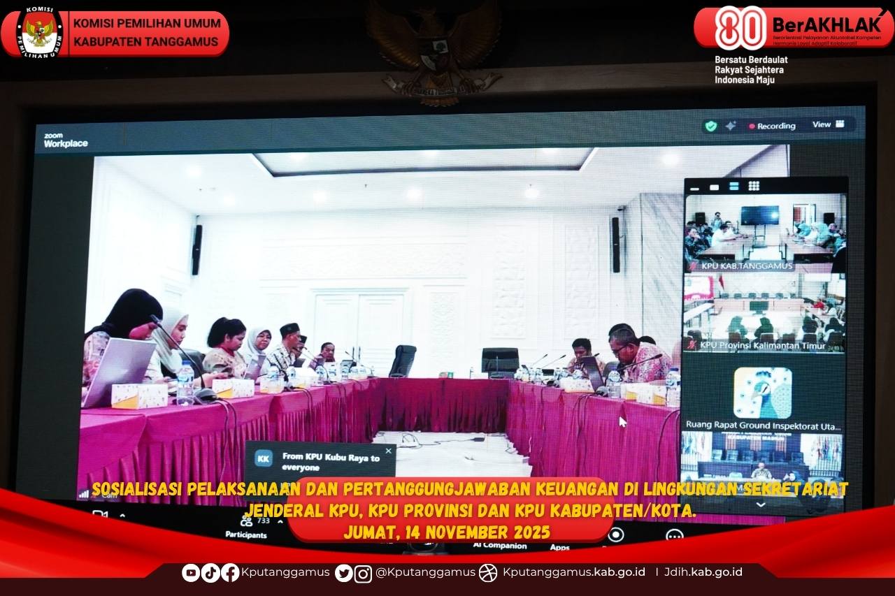 KPU  Tanggamus mengikuti sosialisasi pelaksanaan dan pertanggungjawaban keuangan di lingkungan KPU.