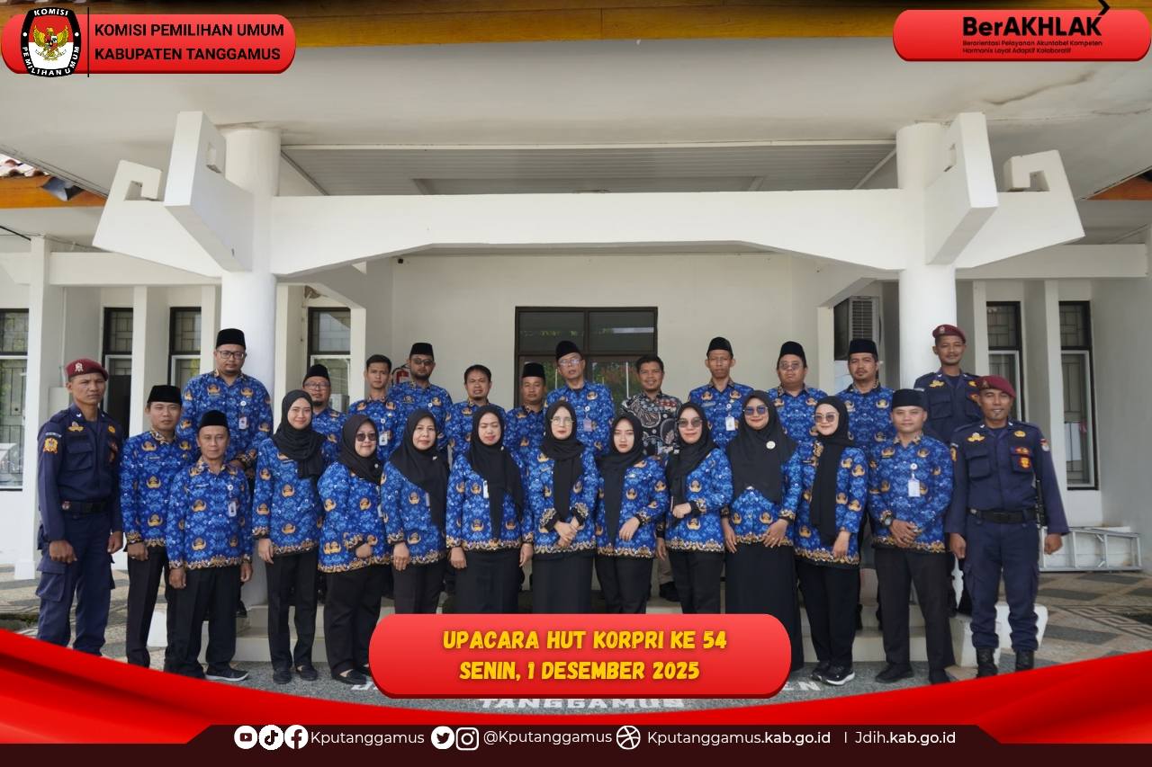 KPU Kabupaten Tanggamus melaksanakan Upacara Peringatan HUT KORPRI  ke 54 Tahun 2025