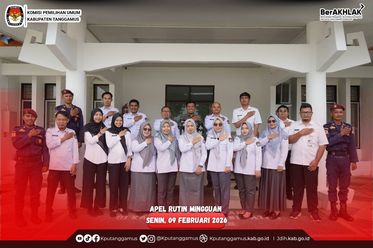Komisi Pemilihan Umum Kabupaten Tanggamus melaksanakan Apel Rutin Mingguan