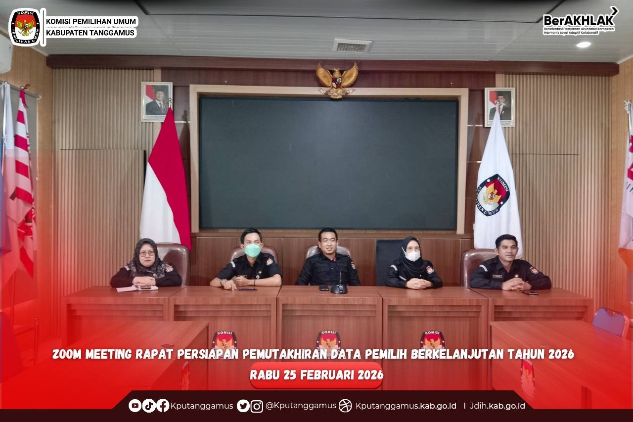 KPU Kab  Tanggamus mengikuti  Rapat  Pemutakhiran Data Pemilih Berkelanjutan (PDPB) Tahun 2026