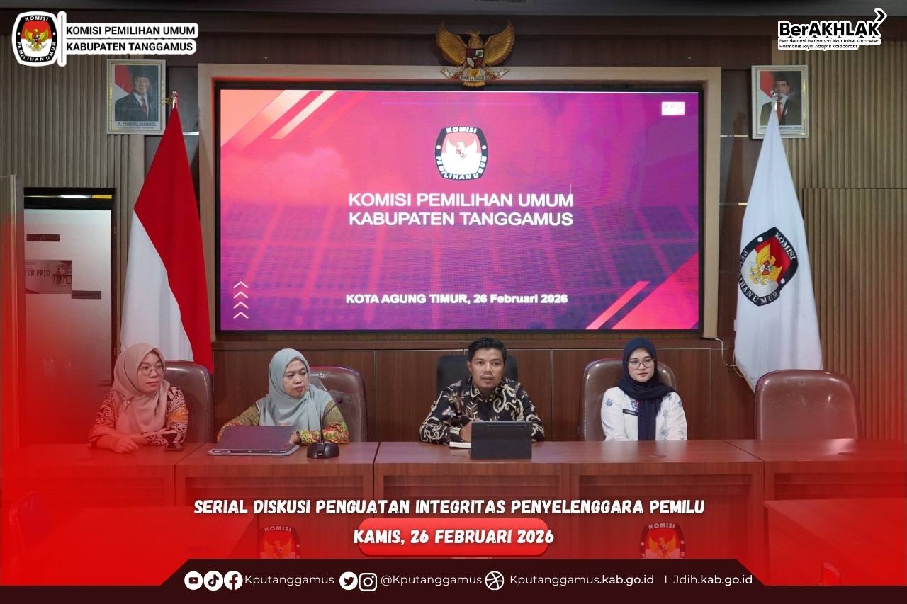 KPU Kabupaten Tanggamus mengikuti diskusi  Peningkatan Kapasitas SDM KPU Se-Provinsi Lampung