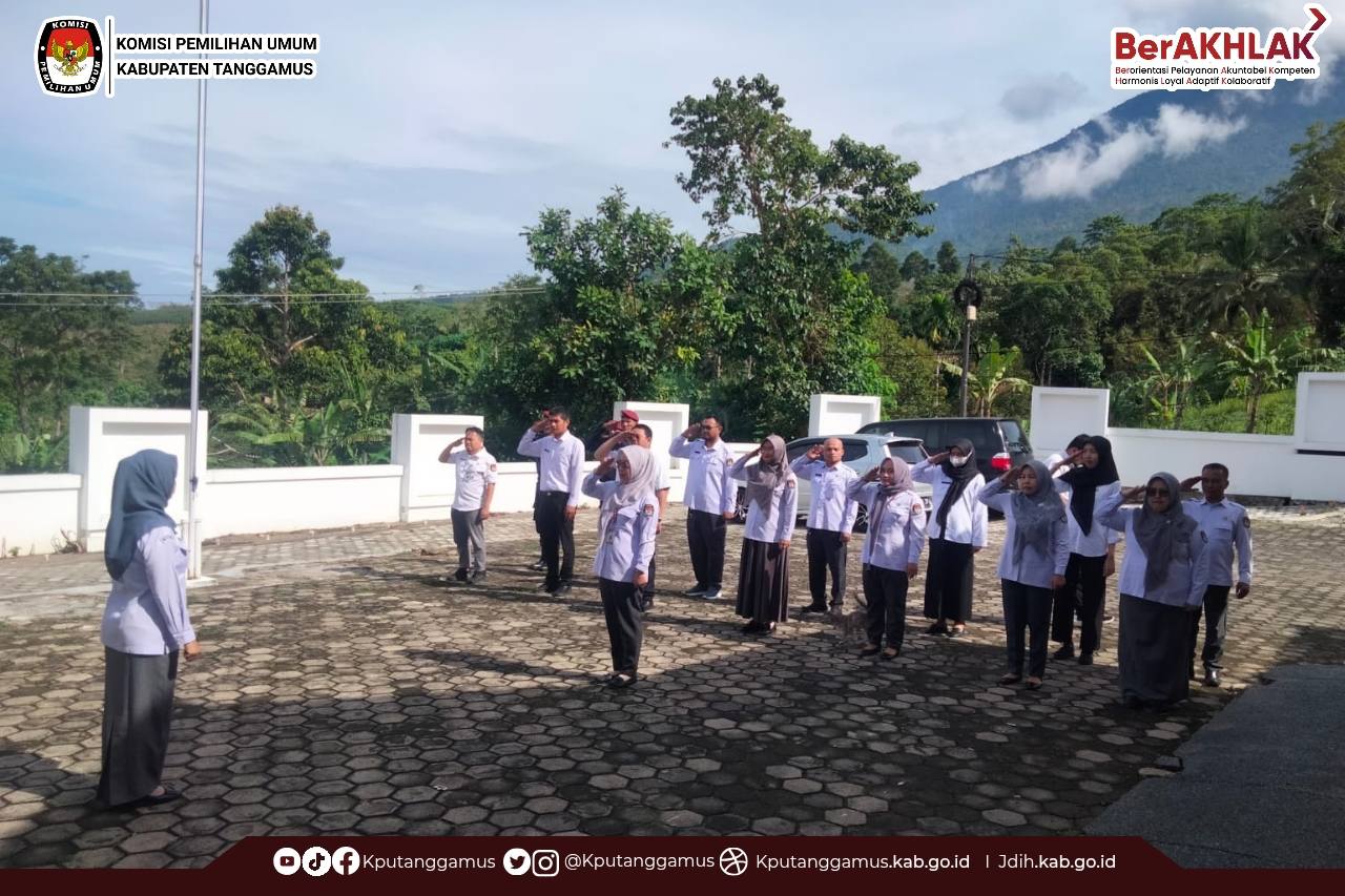 Komisi Pemilihan Umum Kabupaten Tanggamus melaksanakan Apel Rutin Mingguan