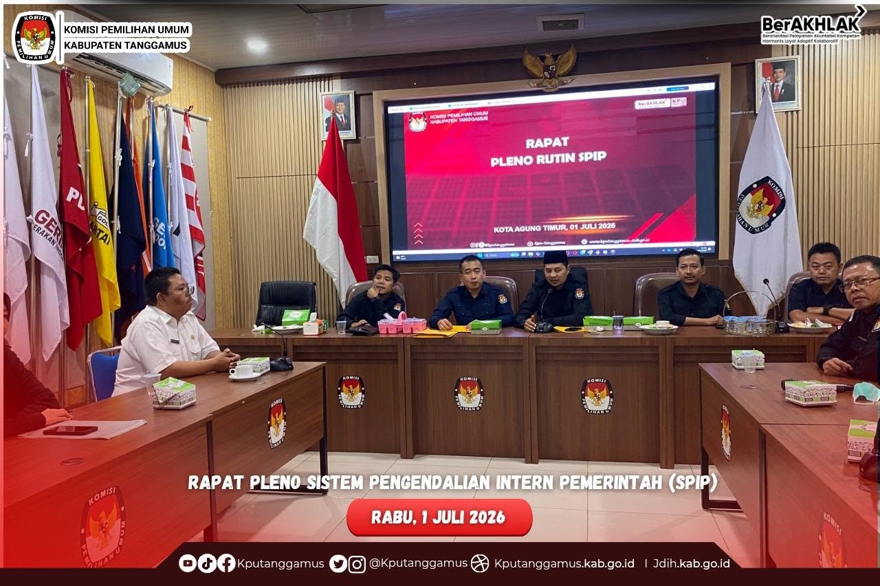 KPU Kabupaten Tanggamus melaksanakan Rapat Pleno Sistem Pengendalian Intern Pemerintah (SPIP)