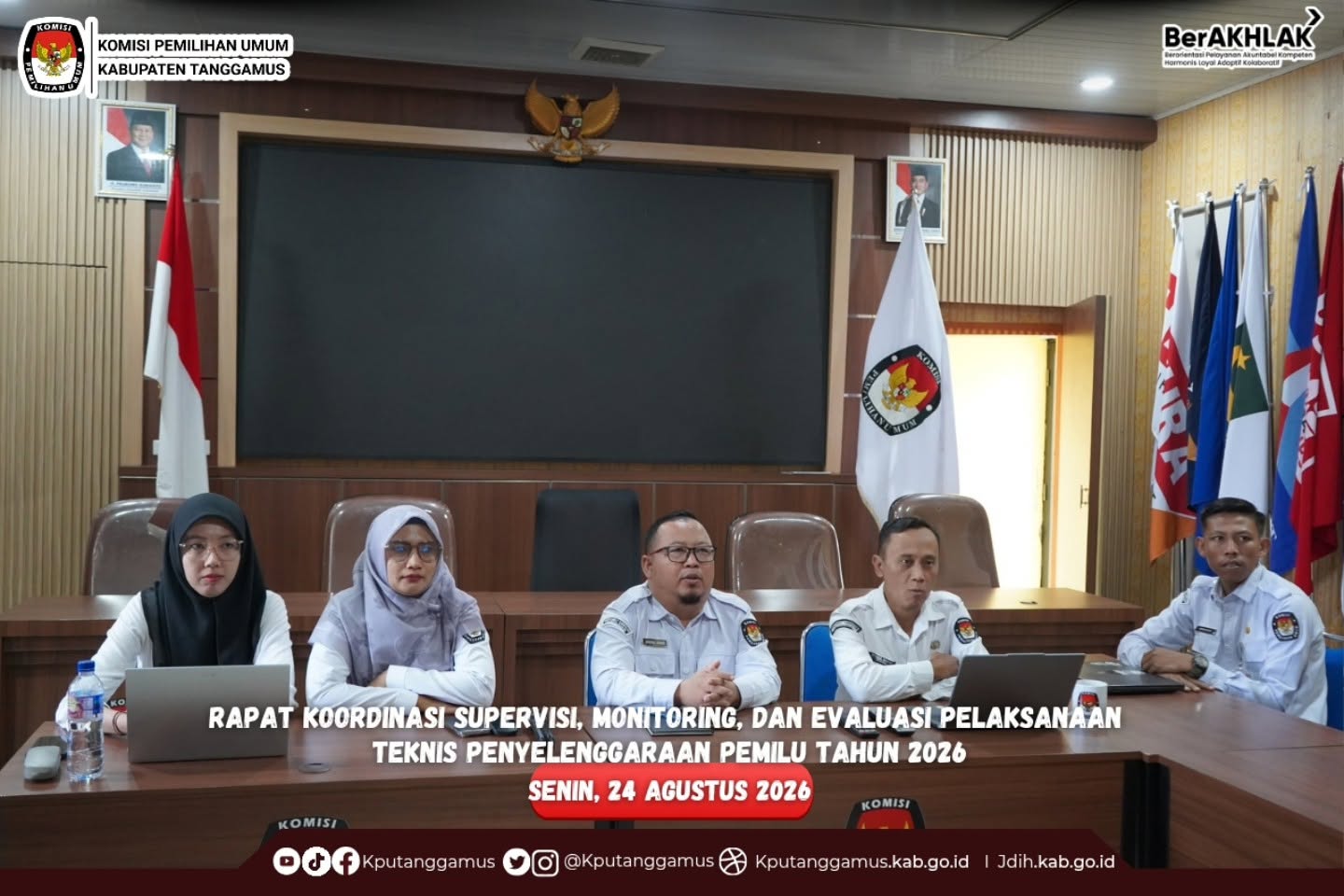KPU Kabupaten Tanggamus mengikuti Undangan Rapat Koordinasi Supervisi, Monitoring,