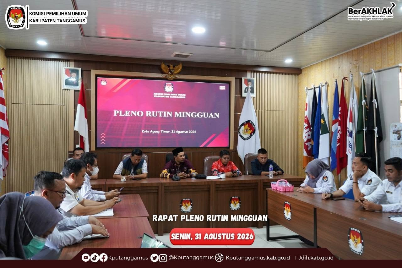 Komisi Pemilihan Umum Kabupaten Tanggamus  melaksanakan Rapat Pleno Rutin Mingguan